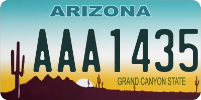 AZ license plate AAA1435