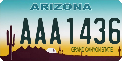 AZ license plate AAA1436