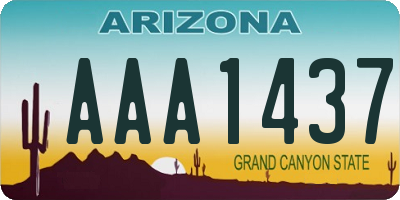 AZ license plate AAA1437