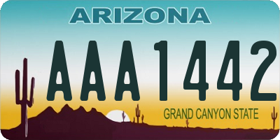 AZ license plate AAA1442