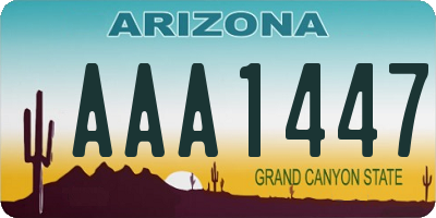 AZ license plate AAA1447