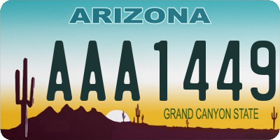 AZ license plate AAA1449