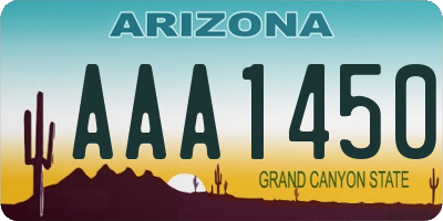 AZ license plate AAA1450