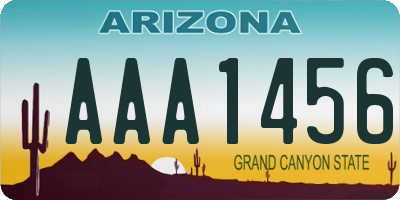 AZ license plate AAA1456