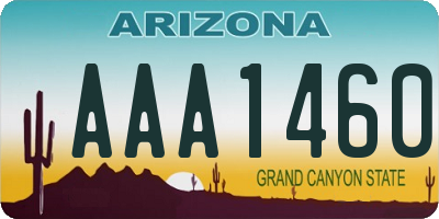 AZ license plate AAA1460