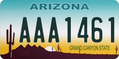 AZ license plate AAA1461