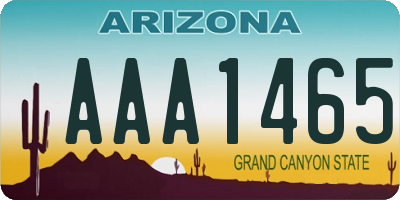 AZ license plate AAA1465