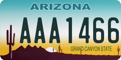 AZ license plate AAA1466