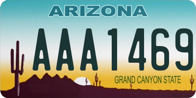 AZ license plate AAA1469