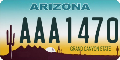 AZ license plate AAA1470