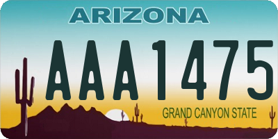 AZ license plate AAA1475