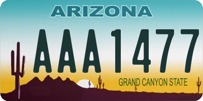 AZ license plate AAA1477