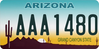 AZ license plate AAA1480