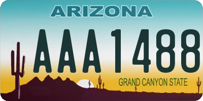 AZ license plate AAA1488