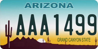 AZ license plate AAA1499