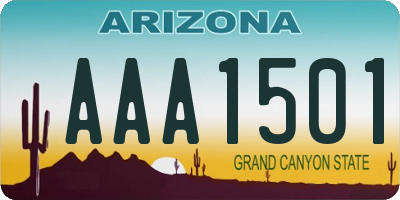 AZ license plate AAA1501