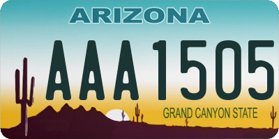 AZ license plate AAA1505