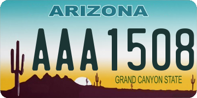 AZ license plate AAA1508