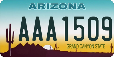 AZ license plate AAA1509