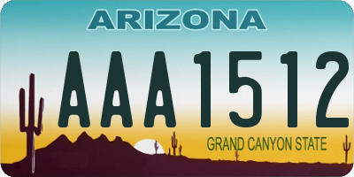 AZ license plate AAA1512