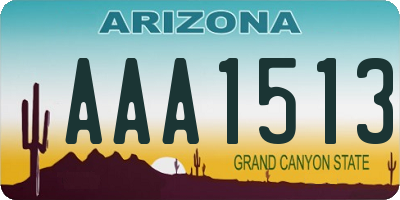 AZ license plate AAA1513