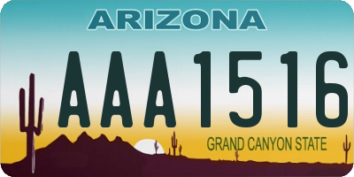 AZ license plate AAA1516