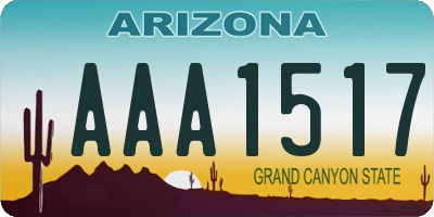 AZ license plate AAA1517