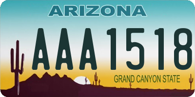 AZ license plate AAA1518