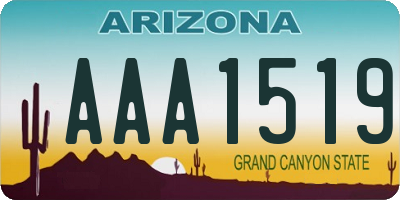 AZ license plate AAA1519