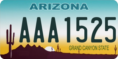 AZ license plate AAA1525