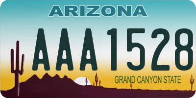 AZ license plate AAA1528