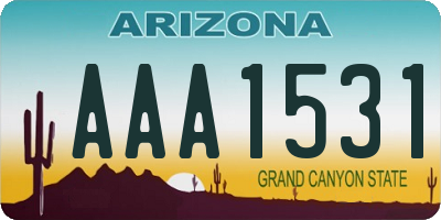 AZ license plate AAA1531