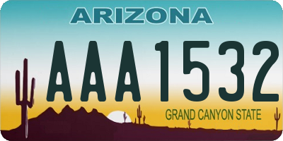 AZ license plate AAA1532