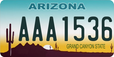 AZ license plate AAA1536