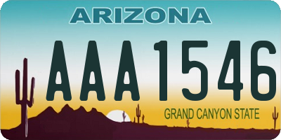 AZ license plate AAA1546