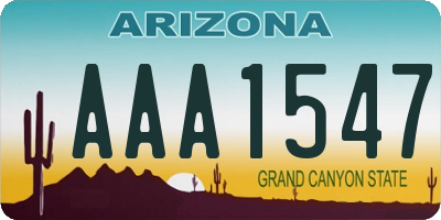 AZ license plate AAA1547