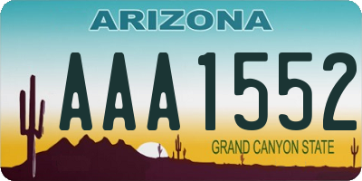 AZ license plate AAA1552