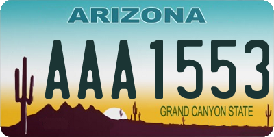 AZ license plate AAA1553