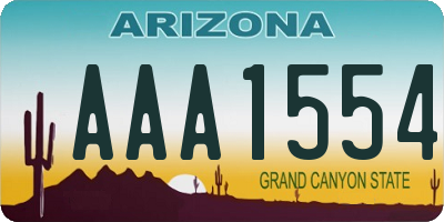 AZ license plate AAA1554