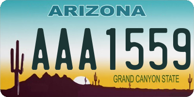 AZ license plate AAA1559