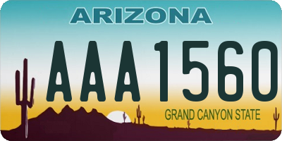 AZ license plate AAA1560