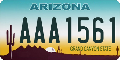 AZ license plate AAA1561