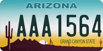 AZ license plate AAA1564