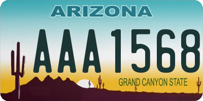 AZ license plate AAA1568