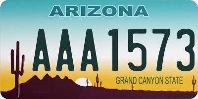 AZ license plate AAA1573