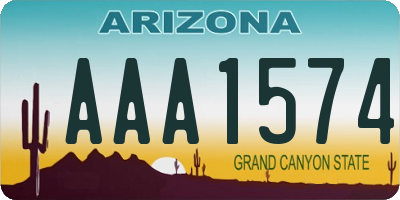 AZ license plate AAA1574