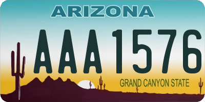 AZ license plate AAA1576
