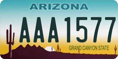 AZ license plate AAA1577