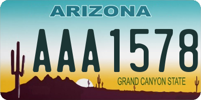 AZ license plate AAA1578