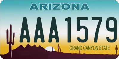 AZ license plate AAA1579